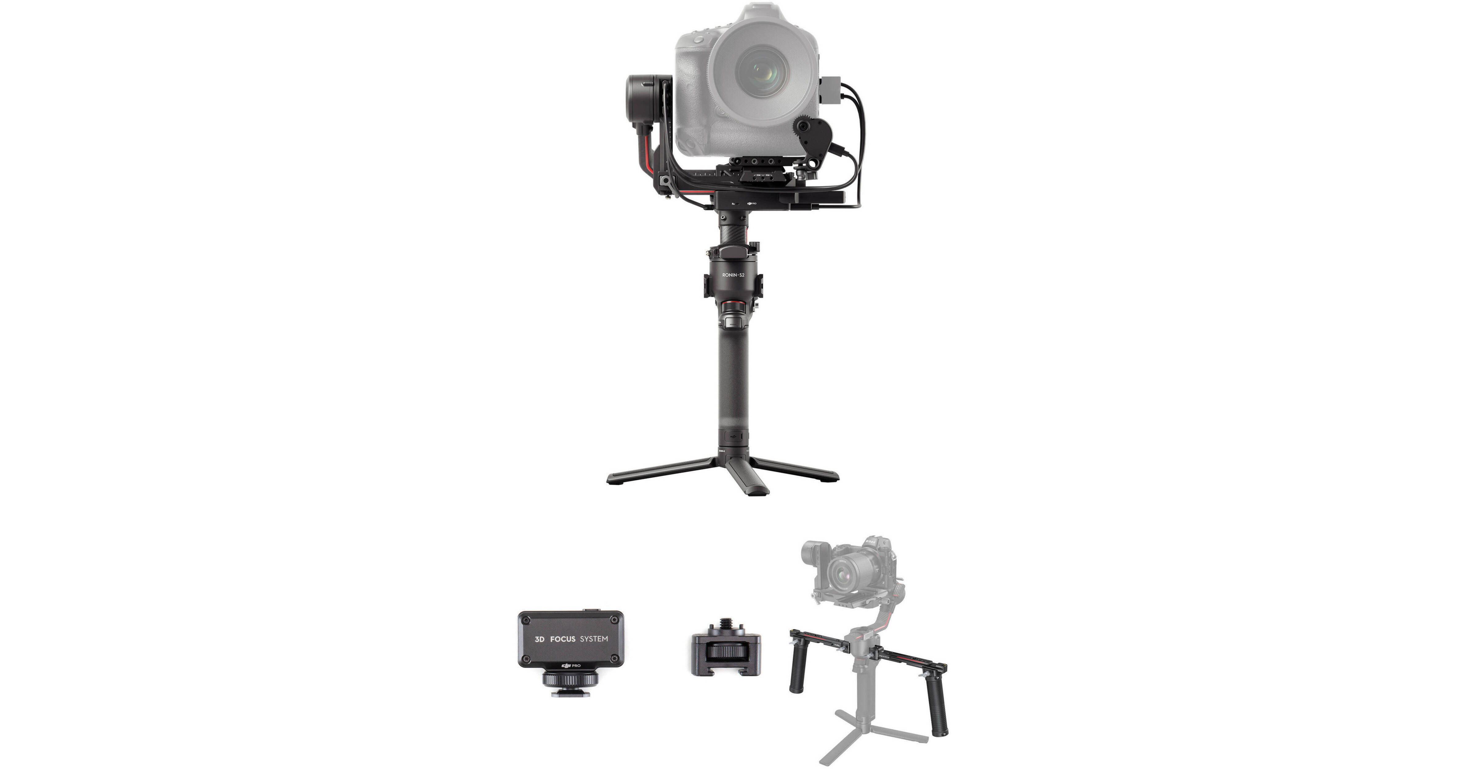 DJI RS 2 Gimbal Pro Combo, 3D Focus System & Dual Handgrip Kit