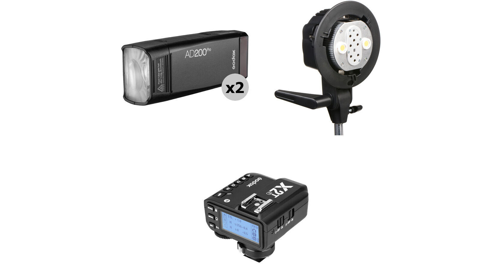 Godox AD200Pro Dual Flash Kit with Bracket and X2 Trigger for