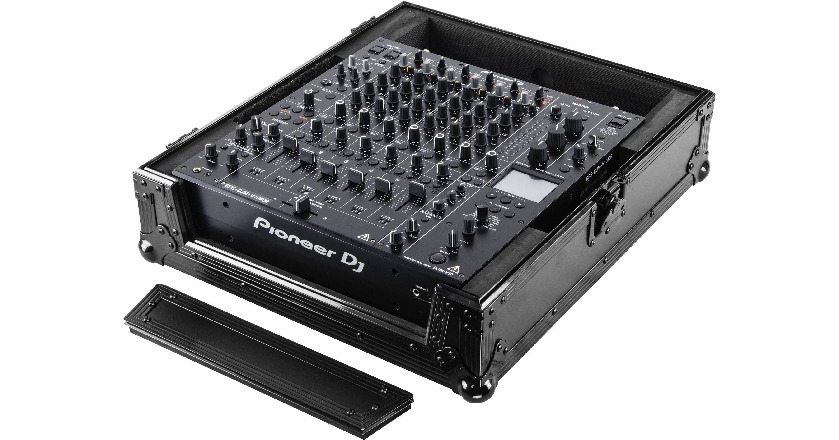 Odyssey Black Label Flight Case for Pioneer DJM-V10 Mixer (Black on Black)