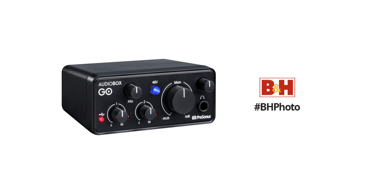 PreSonus AudioBox GO - Ultra-compact Mobile 2x2 USB Audio Interface