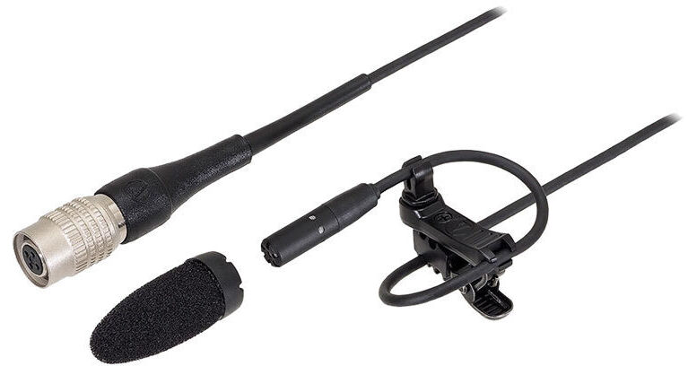 Audio-Technica BP898cW Subminiature Cardioid Lavalier Microphone (Black,  cW-Style Connector)