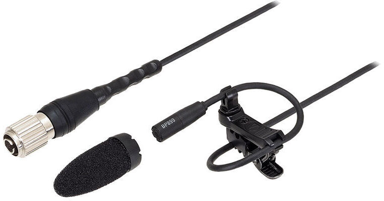 Audio-Technica BP899cH Subminiature Omnidirectional Lavalier Microphone  (Black, cH-Style Connector)