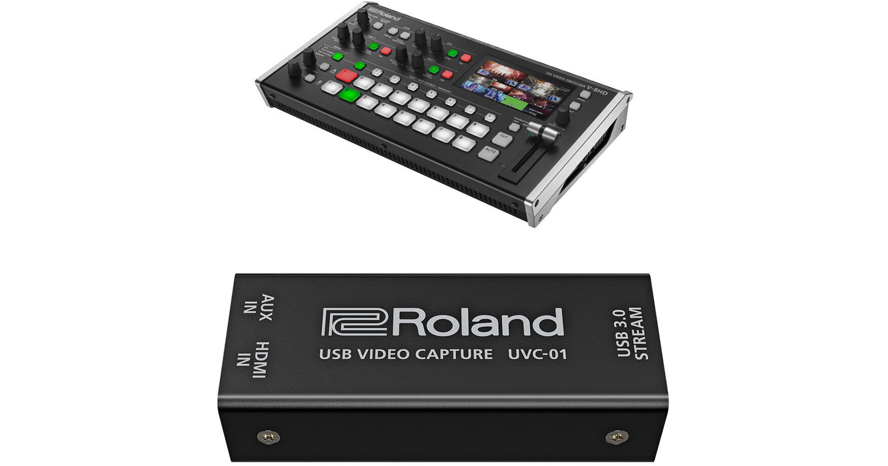 Roland V-8HD HDMI Video Switcher and UVC-01 USB Capture V-8HD