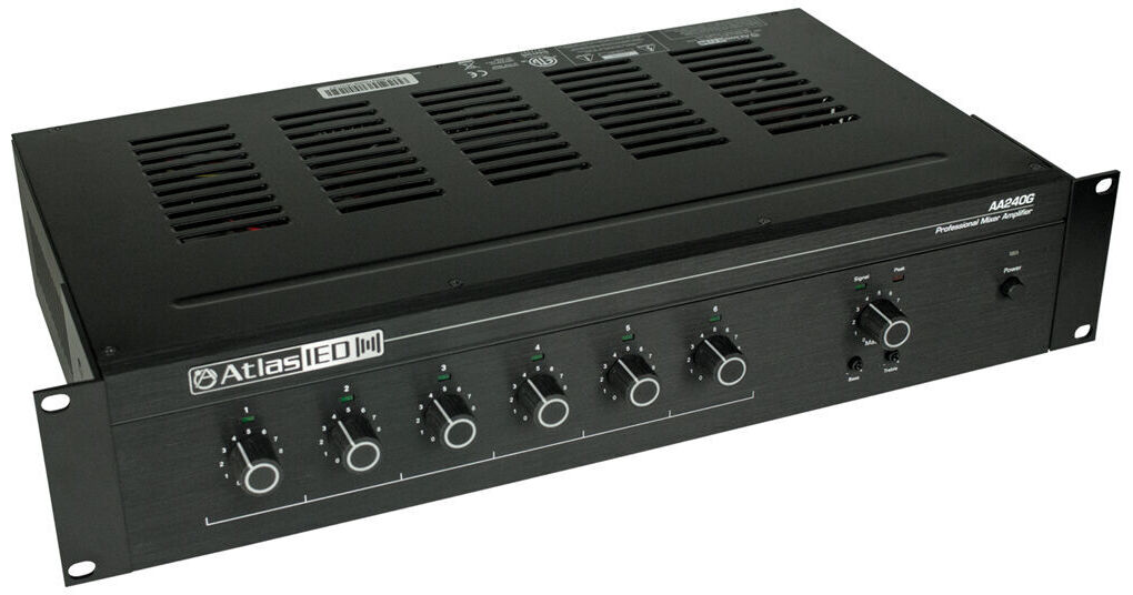 AtlasIED 240W 6Input Mixer Amplifier, Global Power Supply