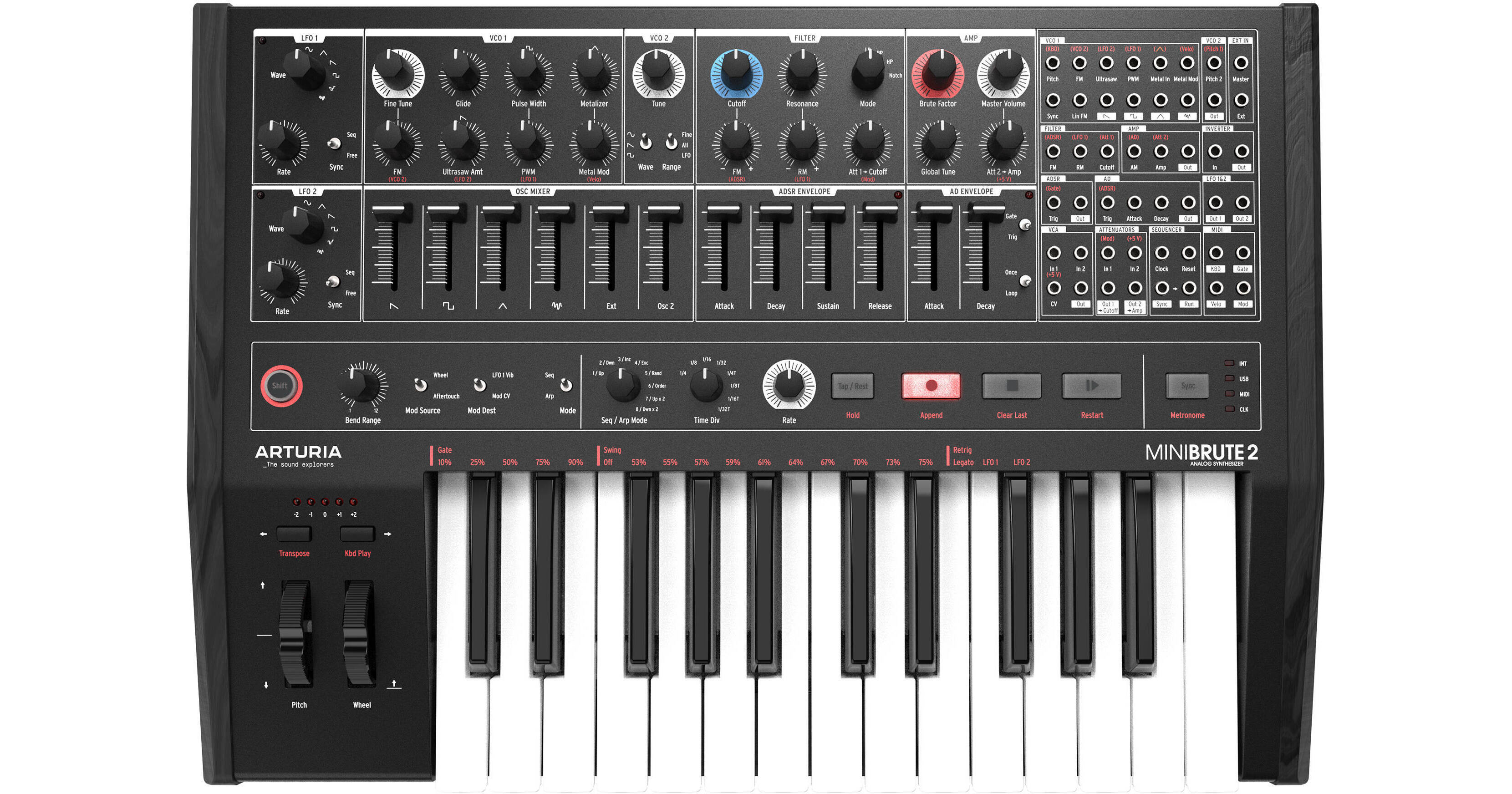 Arturia MiniBrute 2 Special Edition Noir Semi-Modular 531003 B&H