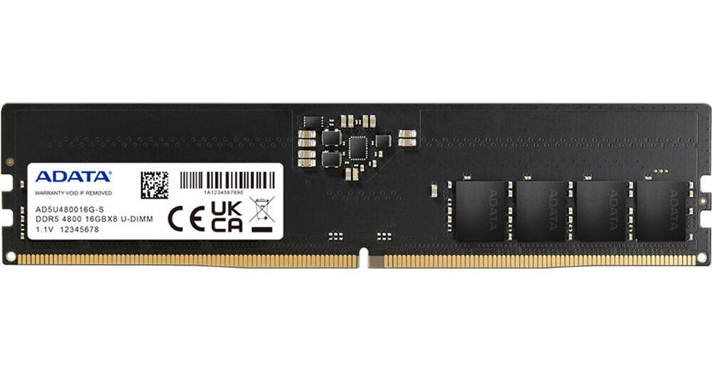 ADATA Technology 16GB DDR5 4800 MHz UDIMM Memory Module (1 x 16GB)