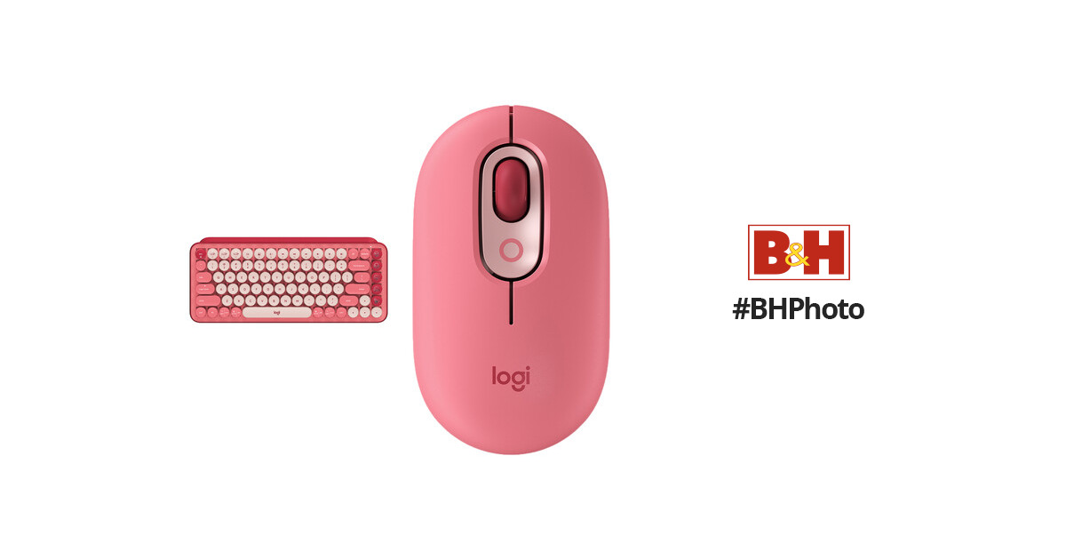 Logitech Wireless POP Keys & POP Silent Mouse Bundle (Heartbreaker Rose)