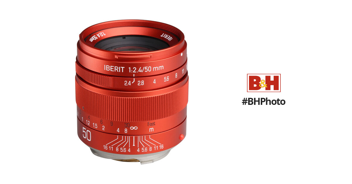 KIPON Iberit 50mm f/2.4 Lens for Leica M (Red)