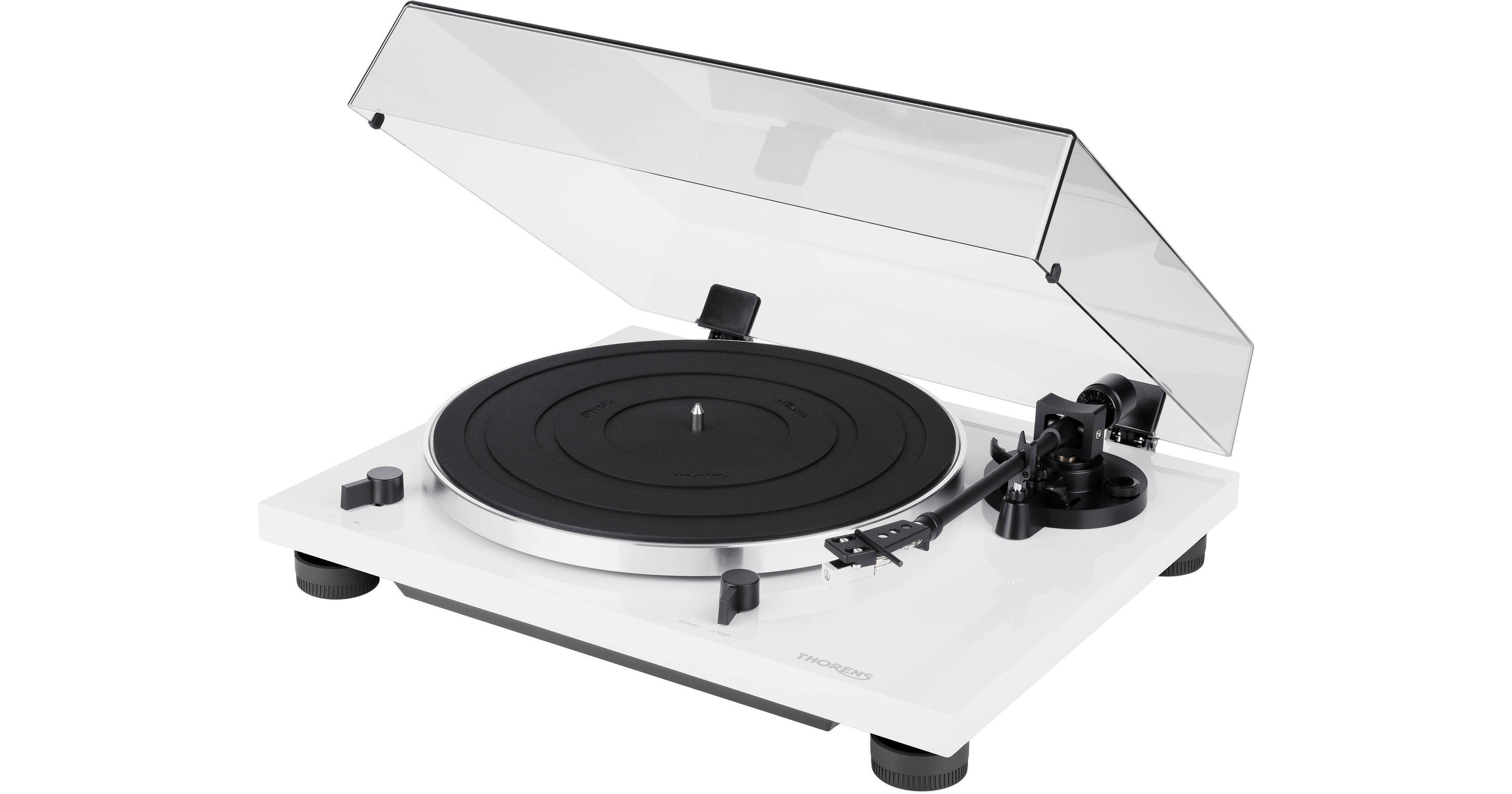 THORENS TD 201 Manual Two-Speed Turntable with Built-In Preamp (High Gloss  White)