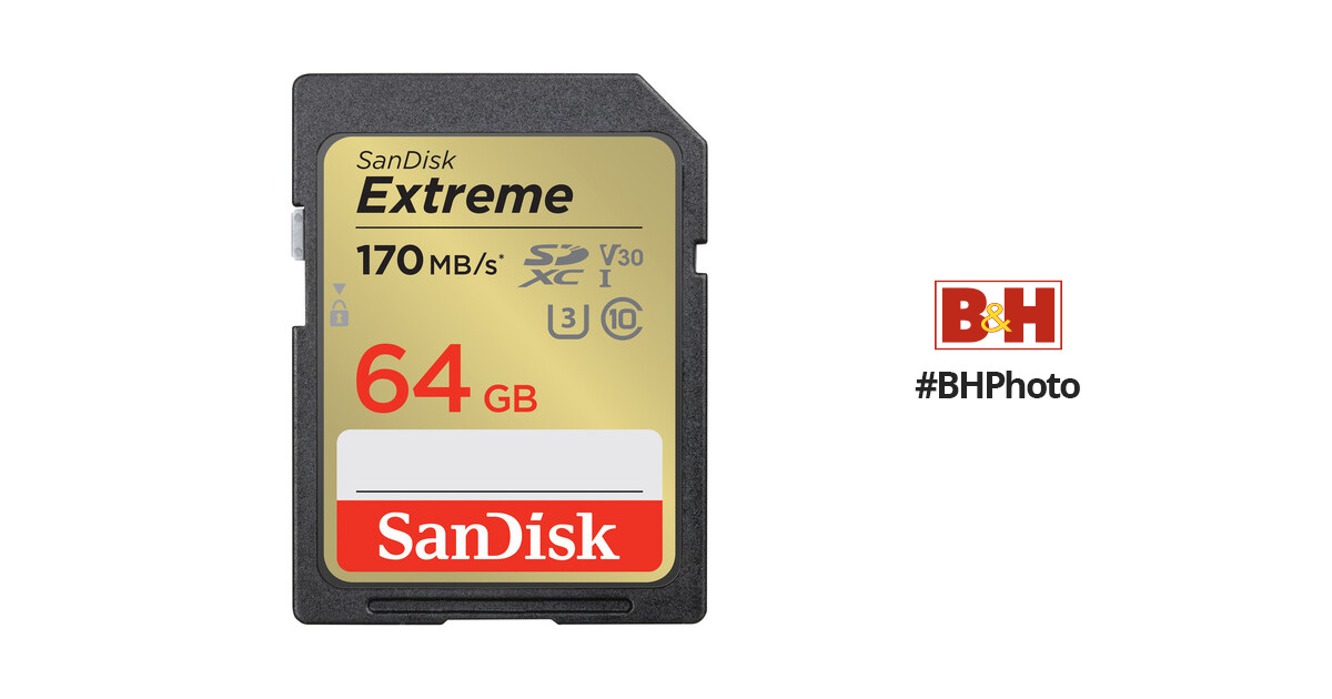 SDHC Extreme 64GB 170MB/s UHS-I U3 V30