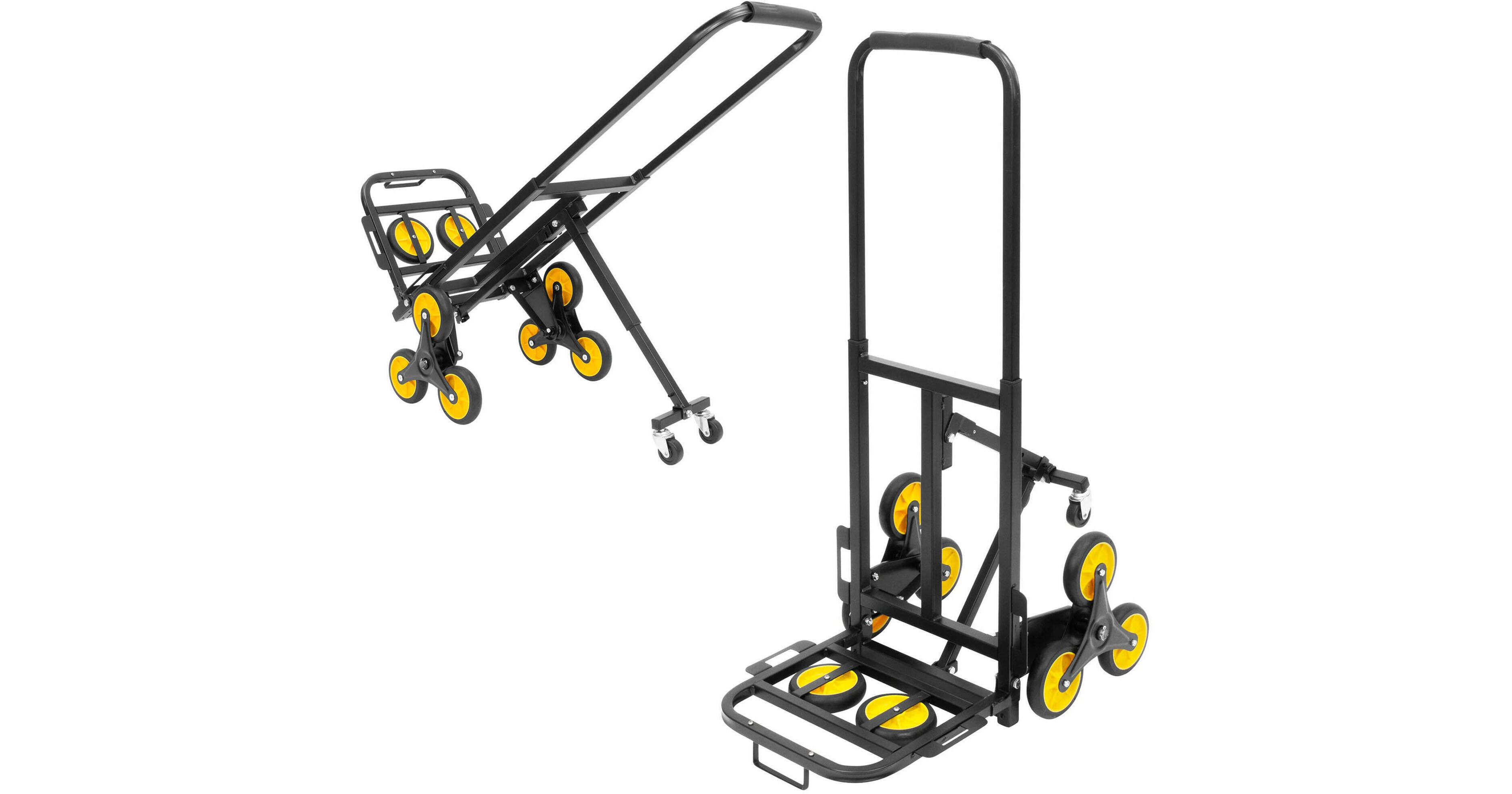 Mount-It! Stair Climber Hand Truck and Dolly, 264 lb. Capacity, Black/Yellow (MI-913)