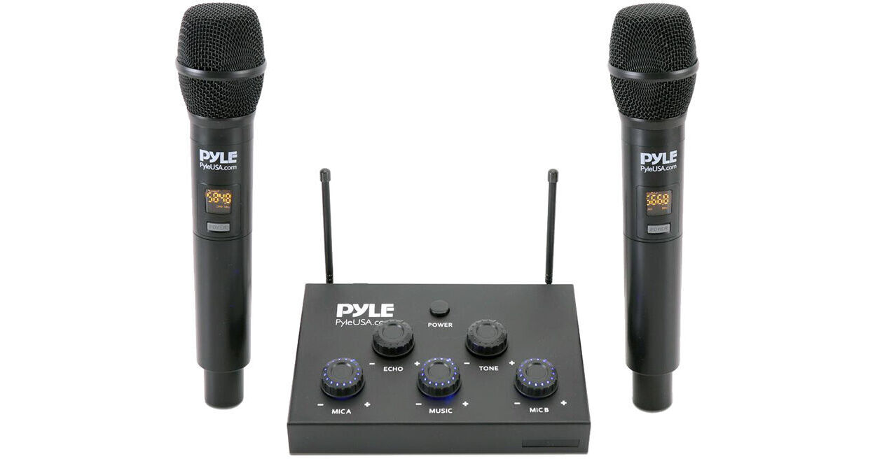 Pyle Pro Karaoke Mixer with Two UHF Mics and Bluetooth