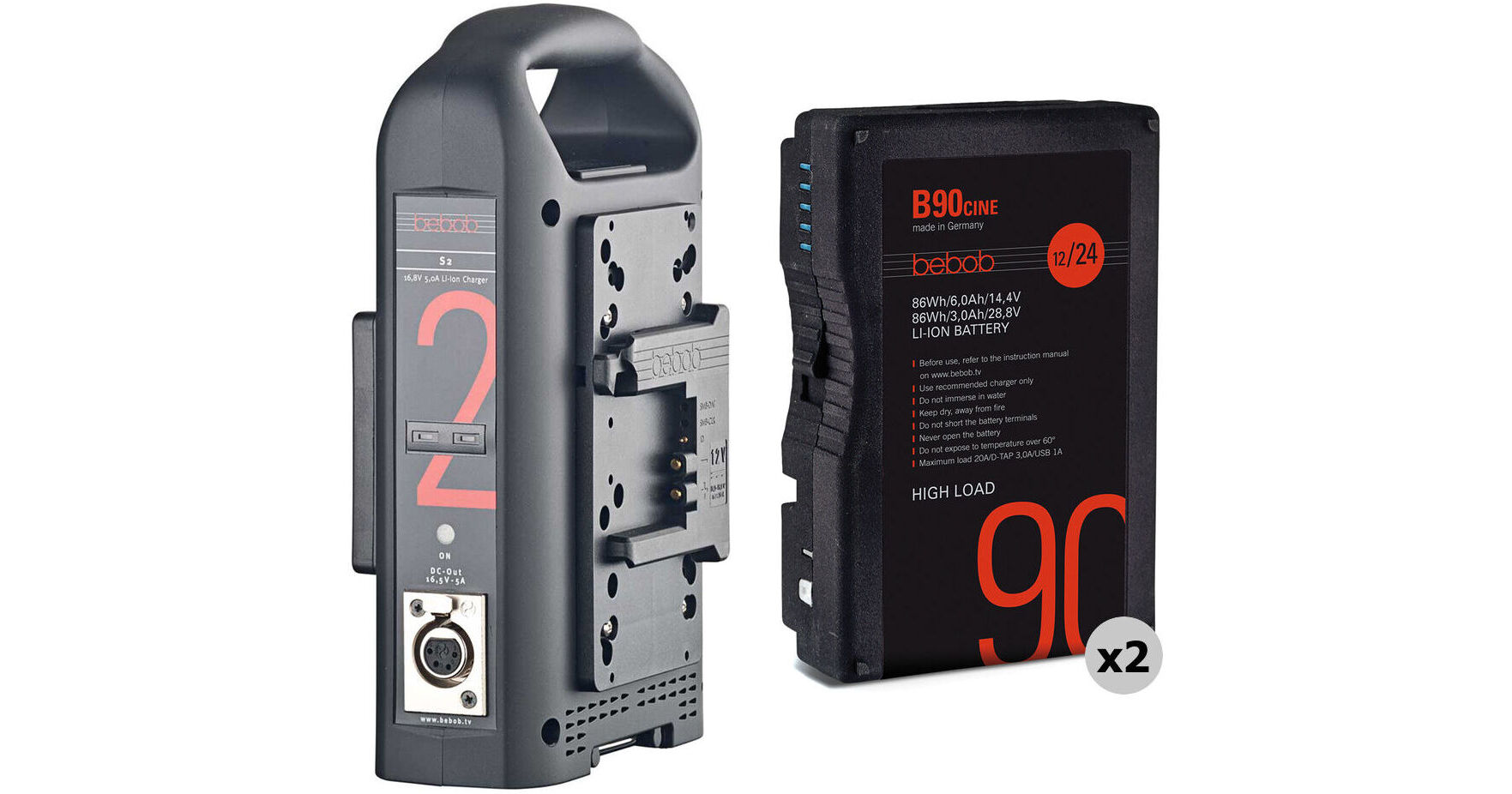 Bebob 2 X 86Wh Li-Ion B-Mount Batteries With Dual B-Mount