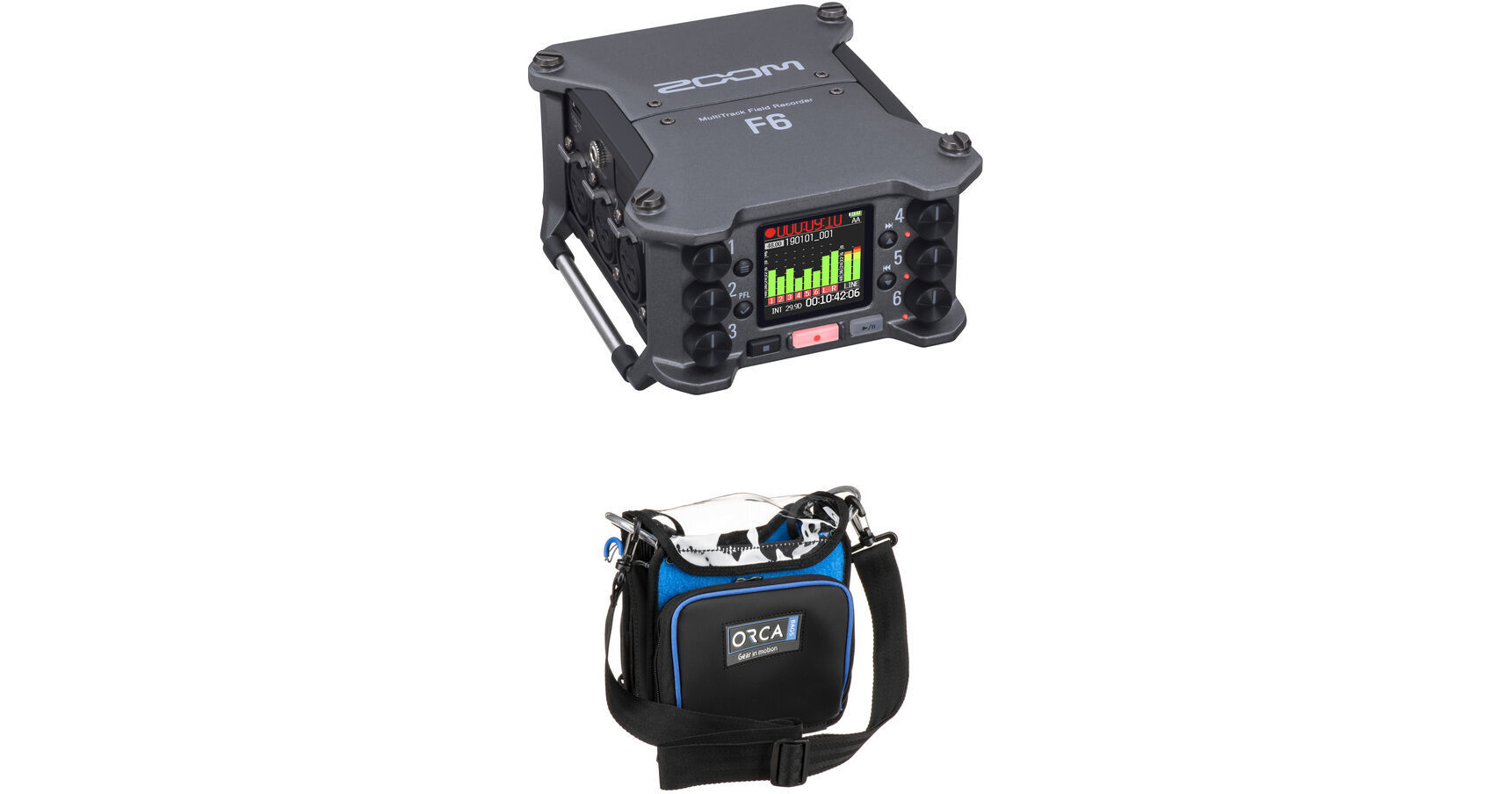 Zoom F6 6Input / 14Track Multitrack Field Recorder Kit with