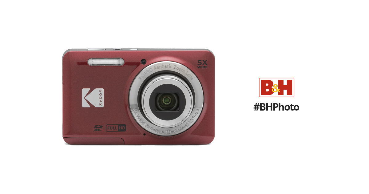  Kodak PIXPRO FZ55 Digital Camera (Red) + Black Point