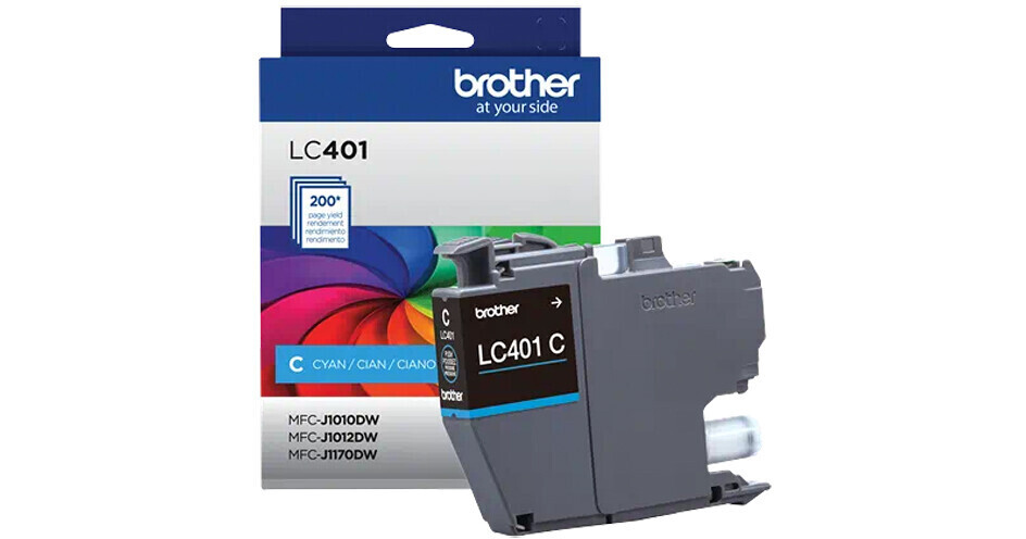 Brother Genuine Lc401 Standard Yield Cyan Ink Cartridge Lc401cs 3520