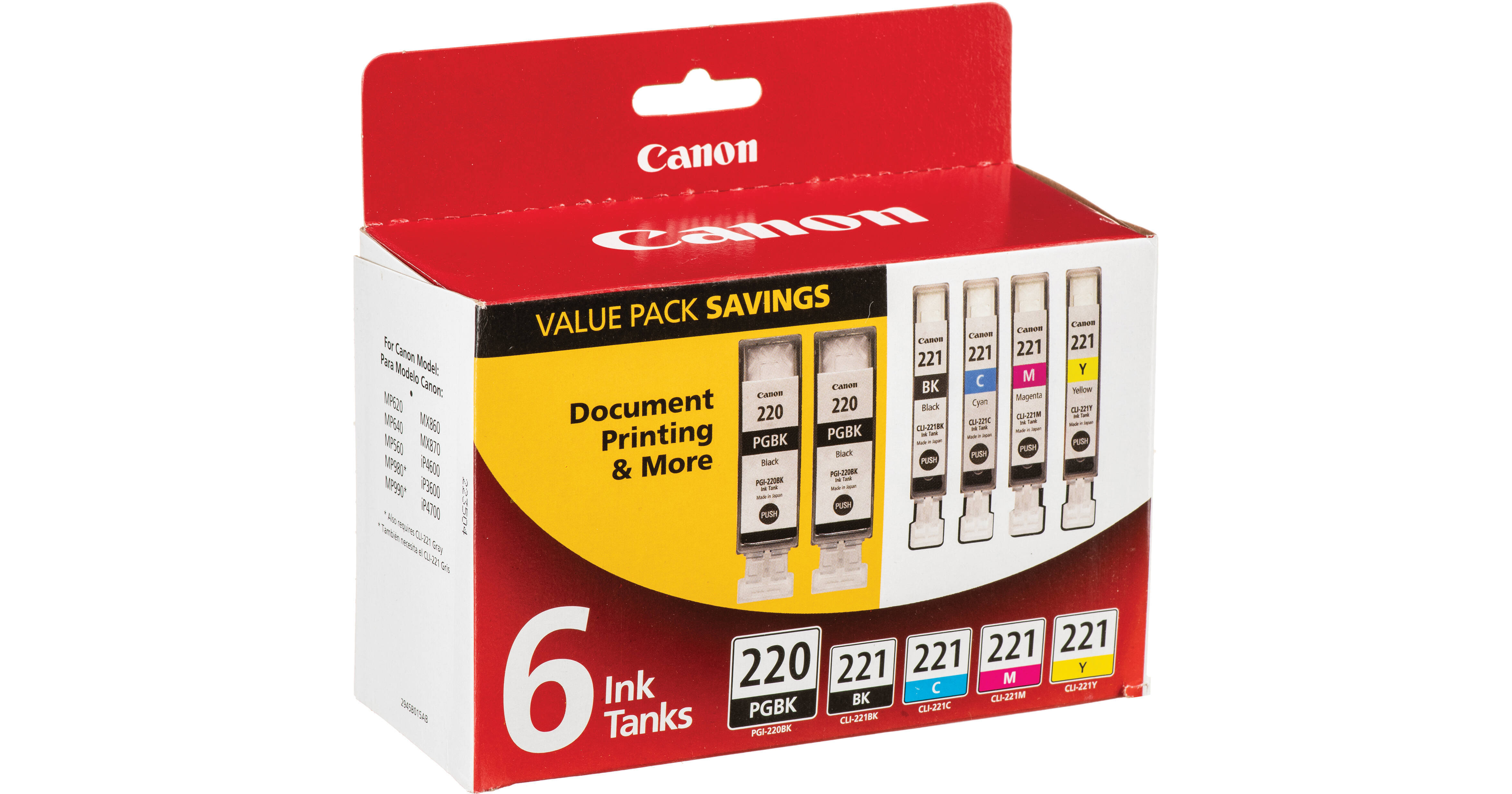 Edible Ink Cartridge for PGI-220 / CLI-221 (5-Pack) (Canon Compatible)| Sweet and Magical