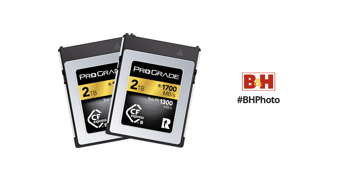 ProGrade Digital 2TB CFexpress 2.0 Type B Gold Memory Card (2-Pack)