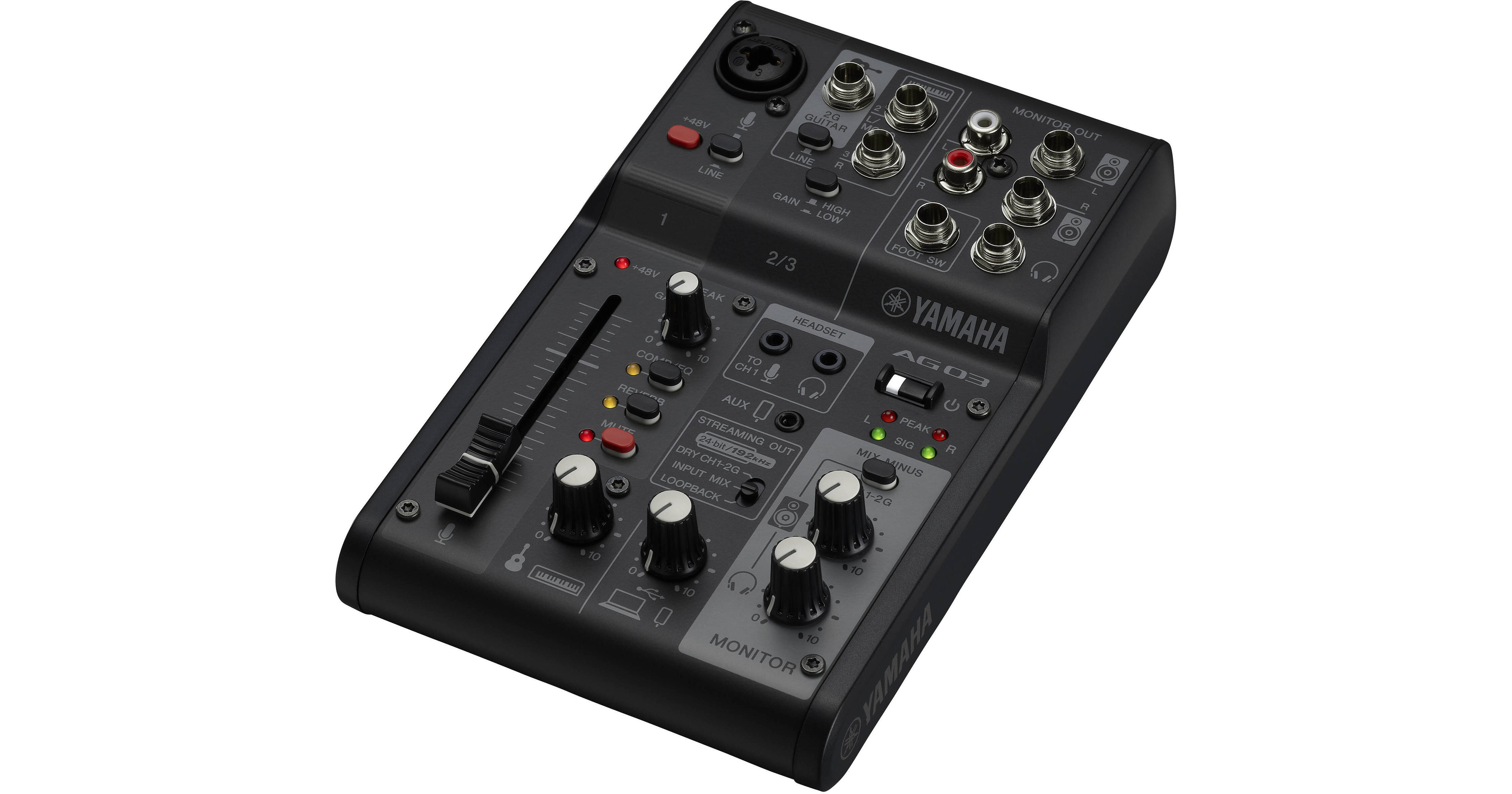 Yamaha AG03MK2 3-Channel Mixer & USB Audio Interface (Black)