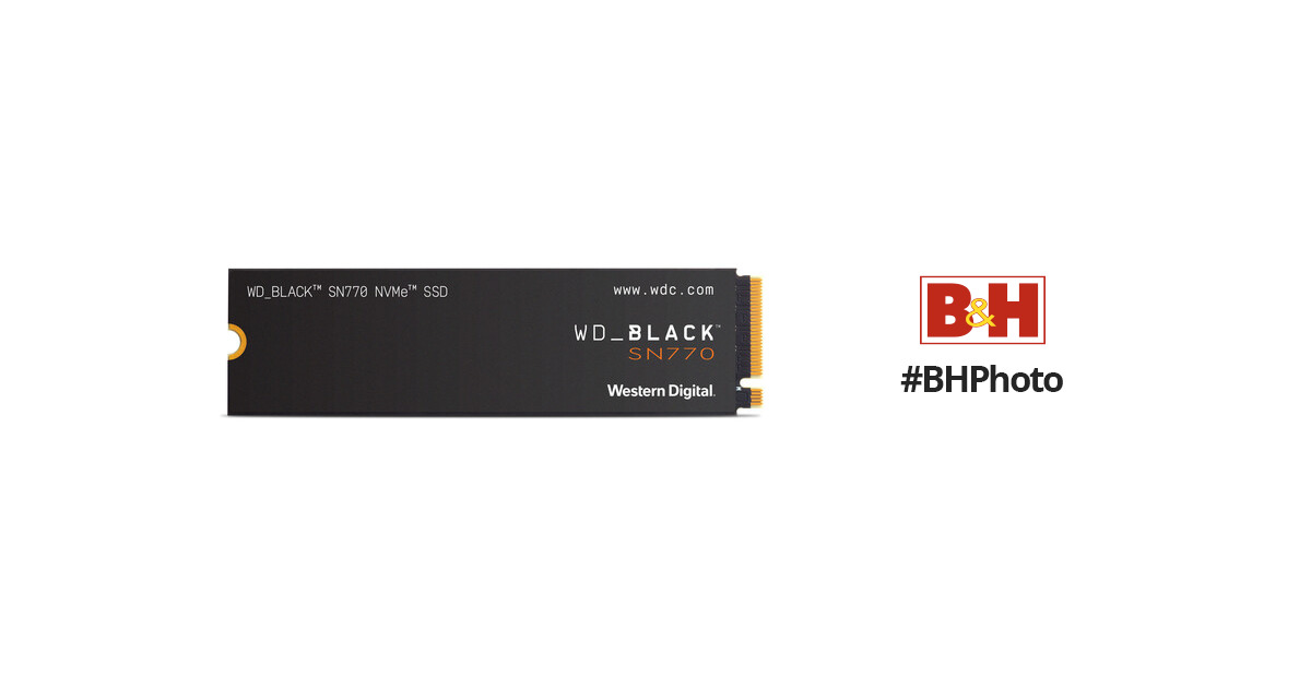 WD Black 1TB SN770 NVMe Internal Gaming SSD Solid State Drive - PCIe Gen4 ,  M.2 2280, up to 5,150 MB/s - WDBBDL0010BNC- WRWM