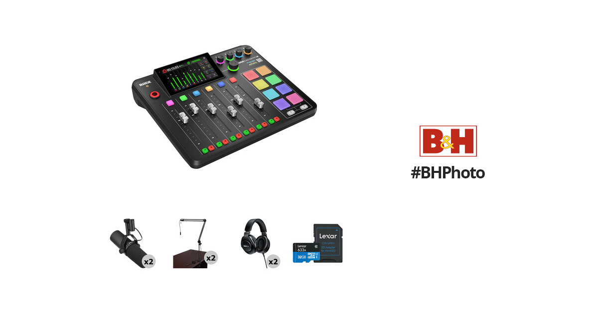 RODE RODECaster Pro II 2-Person Podcasting Value Kit with Mics