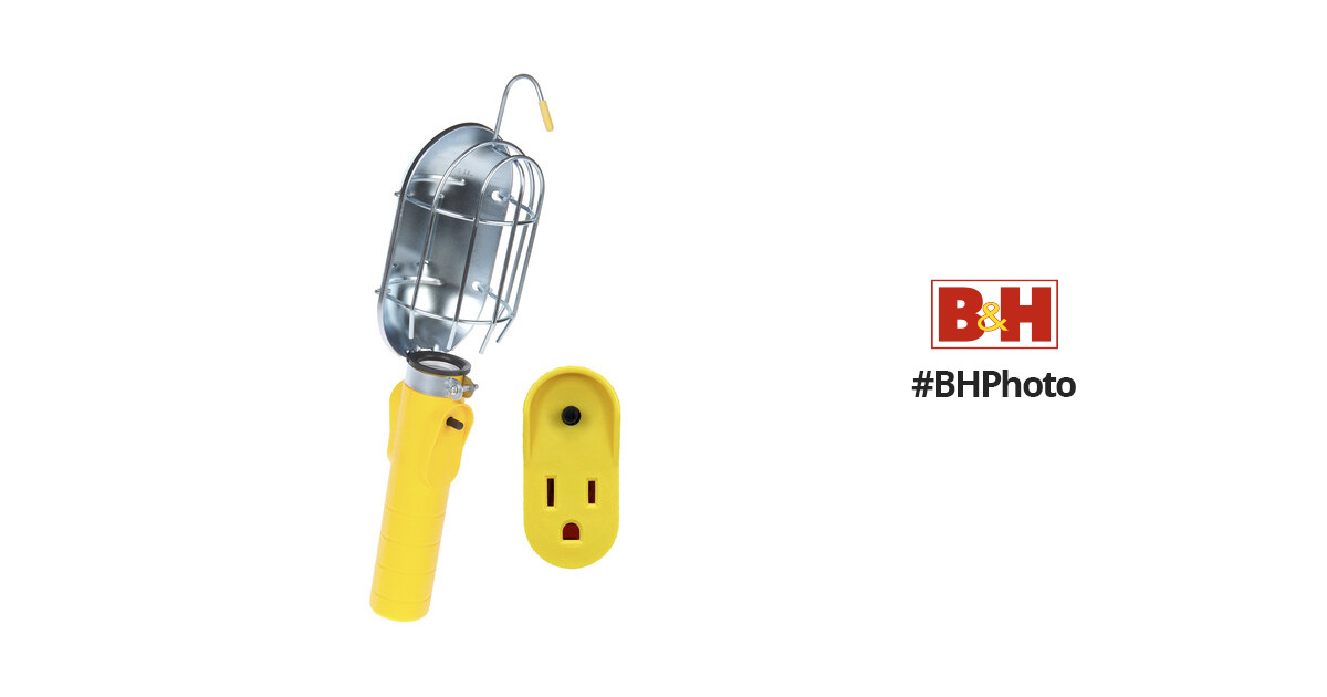Bayco Products Incandescent Work Light Head with Metal Guard and Single  Outlet (Yellow)