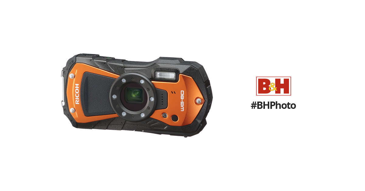 Ricoh WG-80 Digital Camera (Orange) 03128 B&H Photo Video