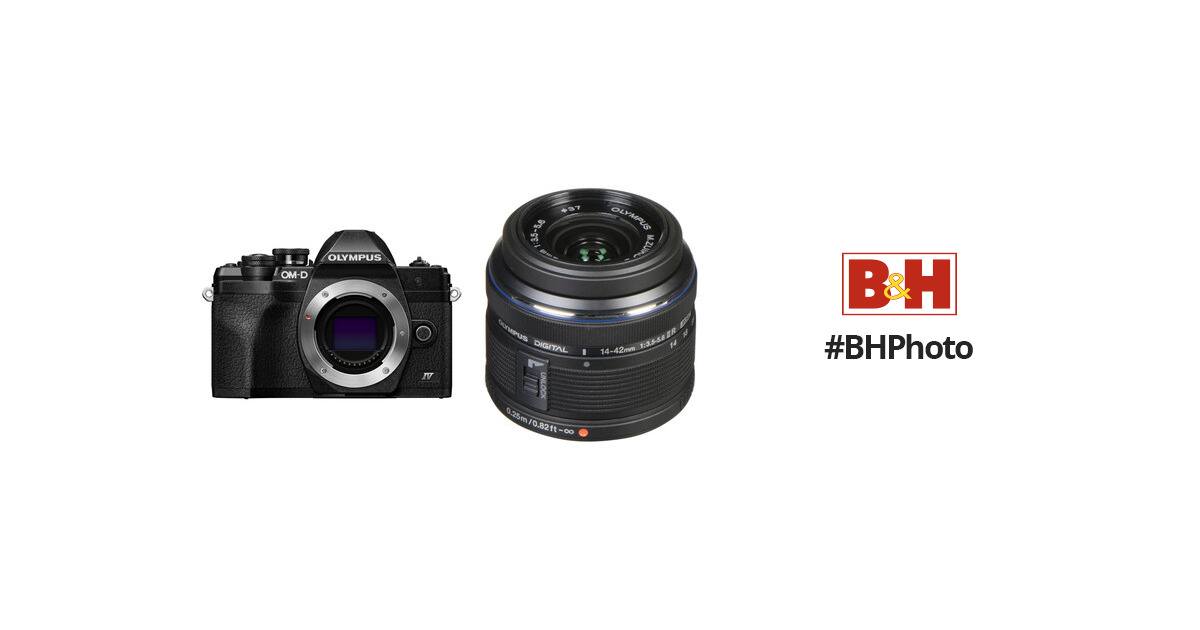 Olympus OM-D E-M10 Mark IV Mirrorless Digital Camera with 14-42mm Lens  (Black) by Olympus at B&C Camera