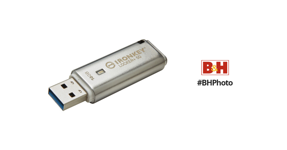 Kingston IronKey Locker+ 50 16 GB USB Stick with 256-bit Har