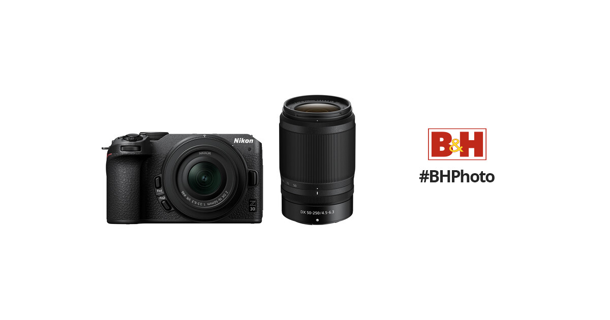 Nikon Z 30 Mirrorless Camera w/ 2 Lens Kit Z DX 16-50mm VR & 50-250mm VR  18208017430