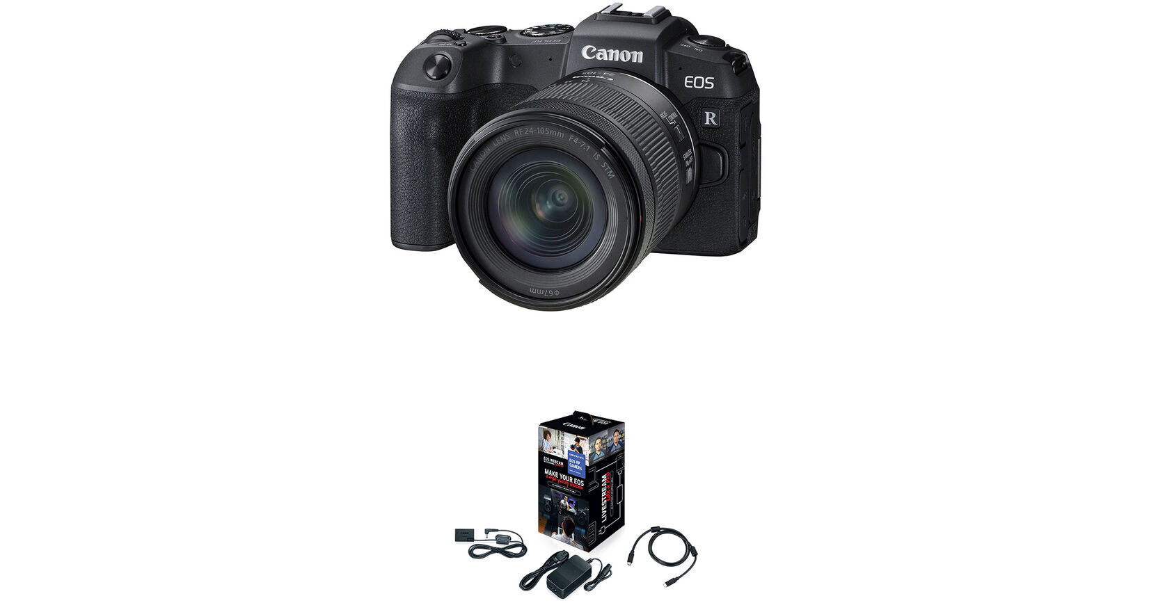 Canon EOS RP Mirrorless Camera with 24105mm Lens and Webcam
