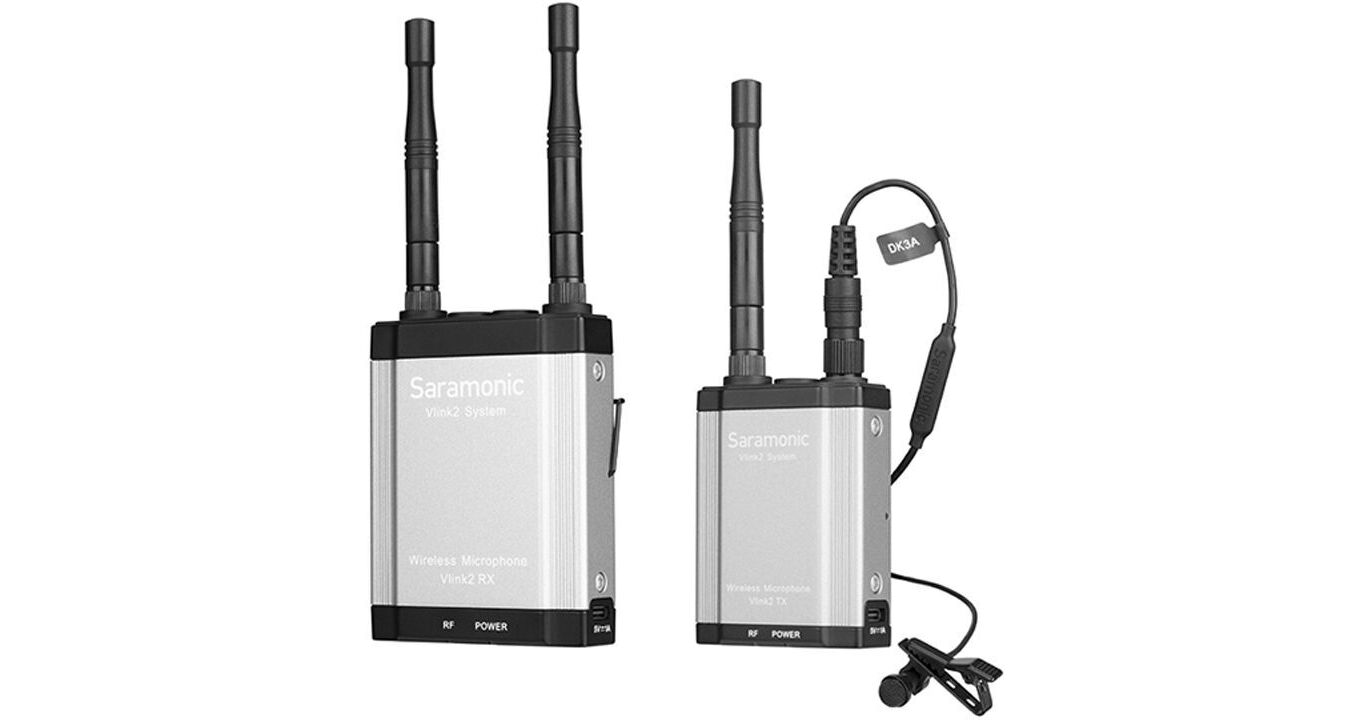 Saramonic Vlink2 Kit 1 Camera-Mount Wireless Omni Lavalier Microphone  System with Talkback (2.4 GHz)