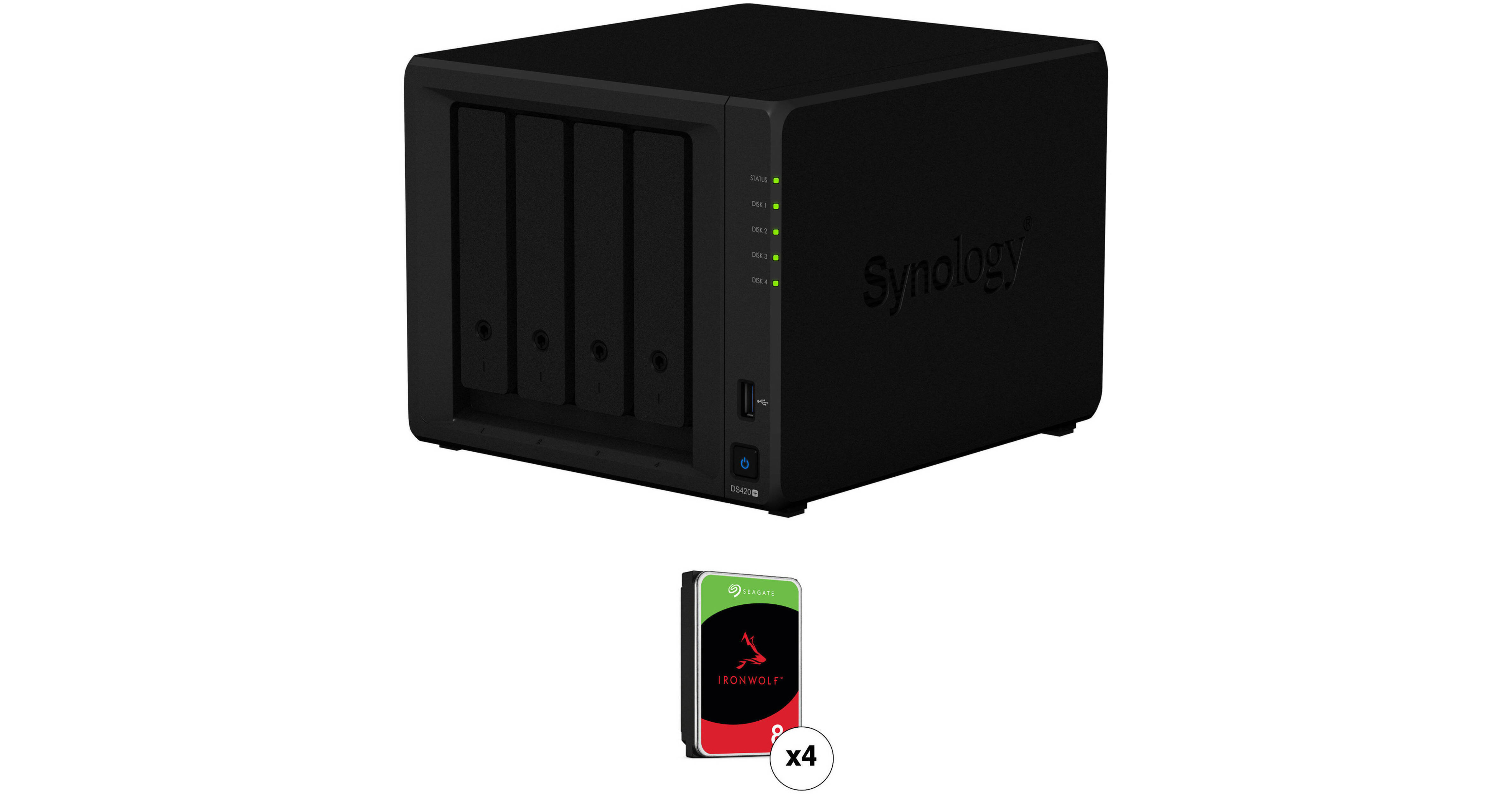 Synology DS420+ Lot 4 Baies 32 to avec 4 disques durs 8 to