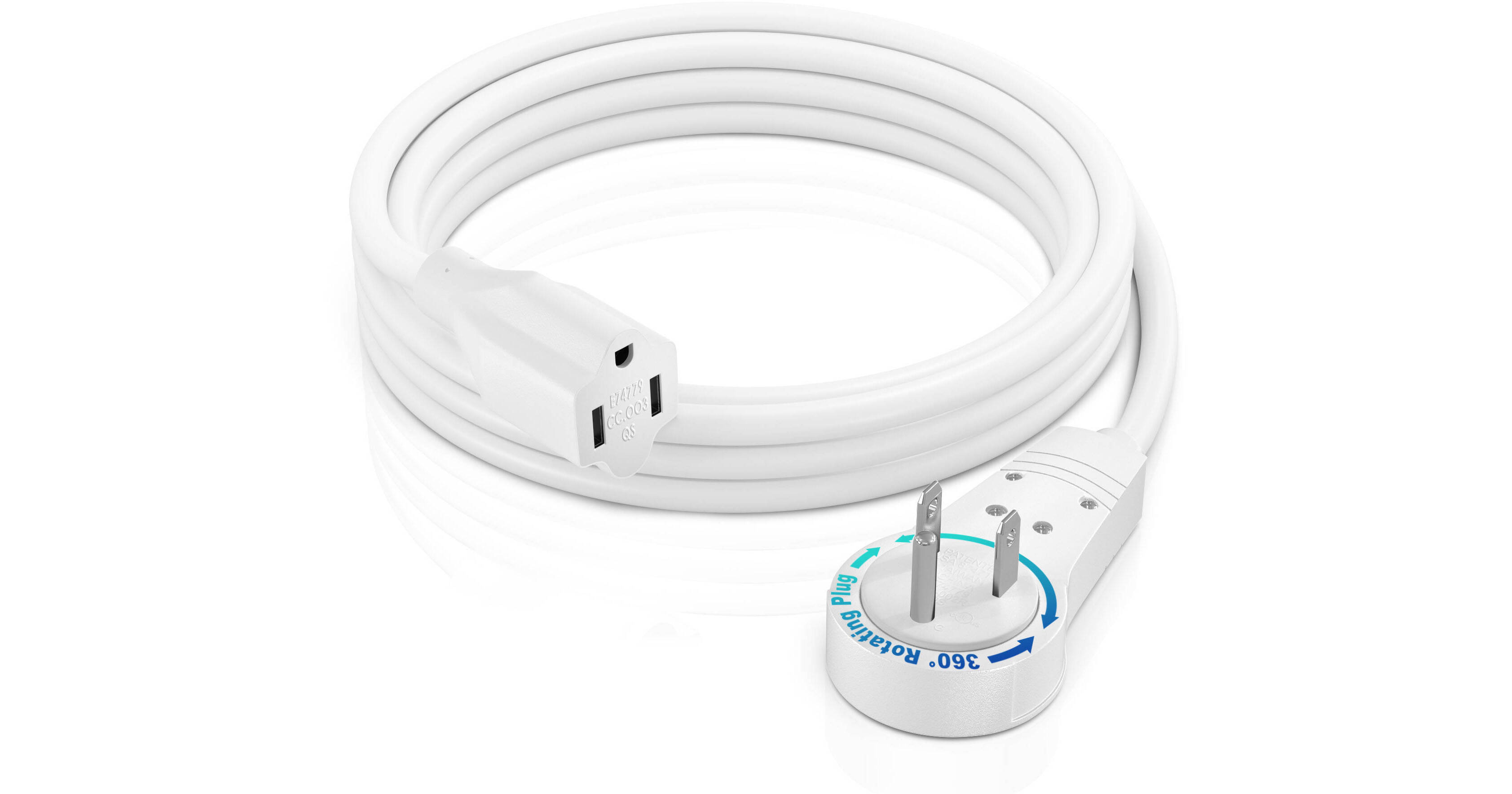 Maximm Cable 360° Rotating Flat Plug 14 AWG ADW360310614W