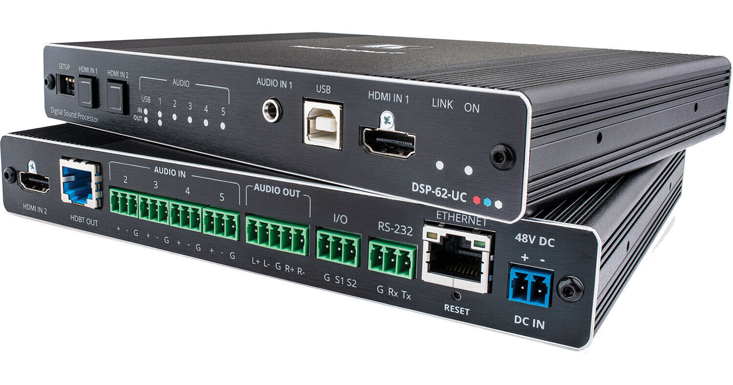 Kramer 6x2 PoE Audio Matrix DSP with HDMI Switcher, AEC