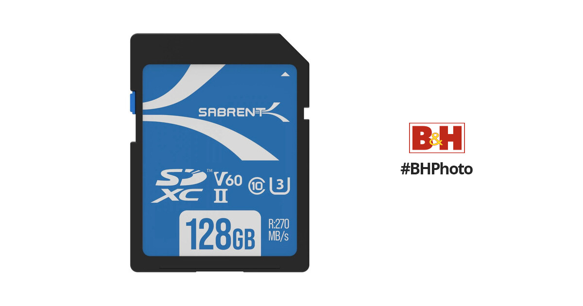 SABRENT Rocket v90 128GB SD UHS-II Memory Card R280MB/s W250MB/s (SD-TL90-128GB)  
