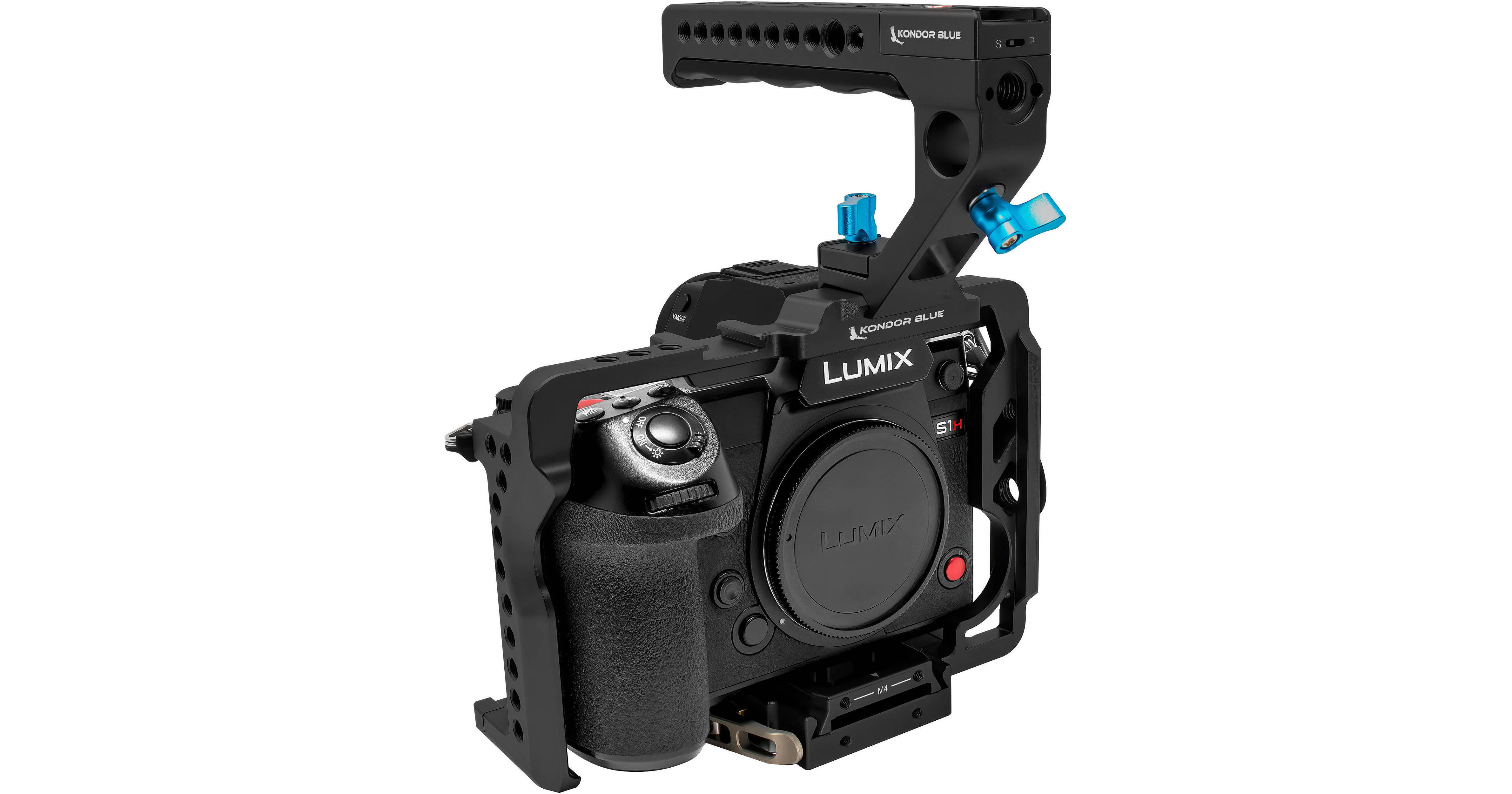 Kondor Blue Camera Cage with Remote Trigger Handle for Panasonic Lumix  S1/S1R/S1H (Raven Black)