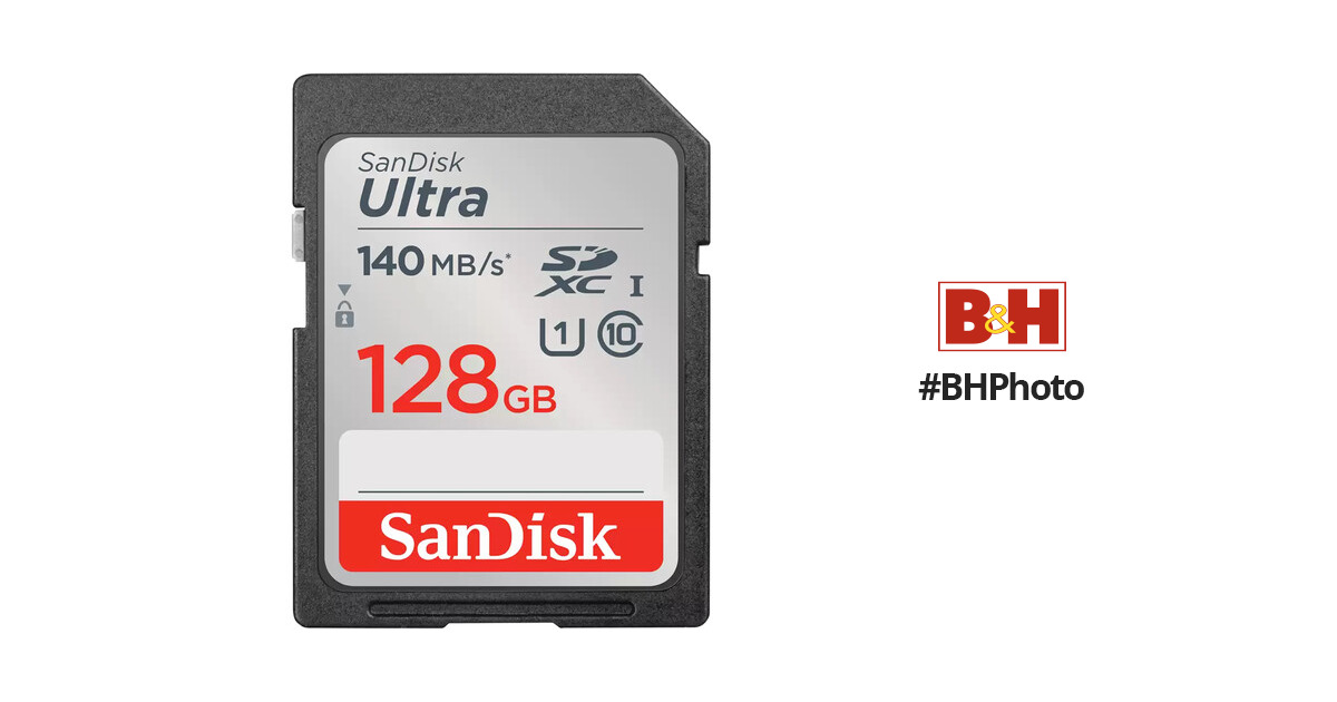 SanDisk 128GB Ultra SDXC UHS-I Memory Card - Up to 140MB/s, C10, U1, Full  HD, SD Card - SDSDUNB-128G-GN6IN