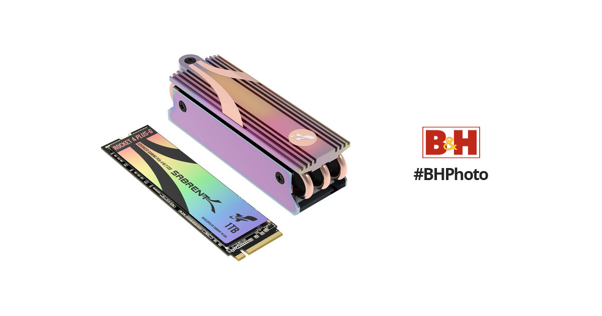 SABRENT Rocket 4 PLUS SSD with Heatsink 4TB PCIe Gen 4 NVMe M.2 2280  Internal Solid State Drive, Extreme Speed, Heat Management  [SB-RKT4P-HTSP-4TB]