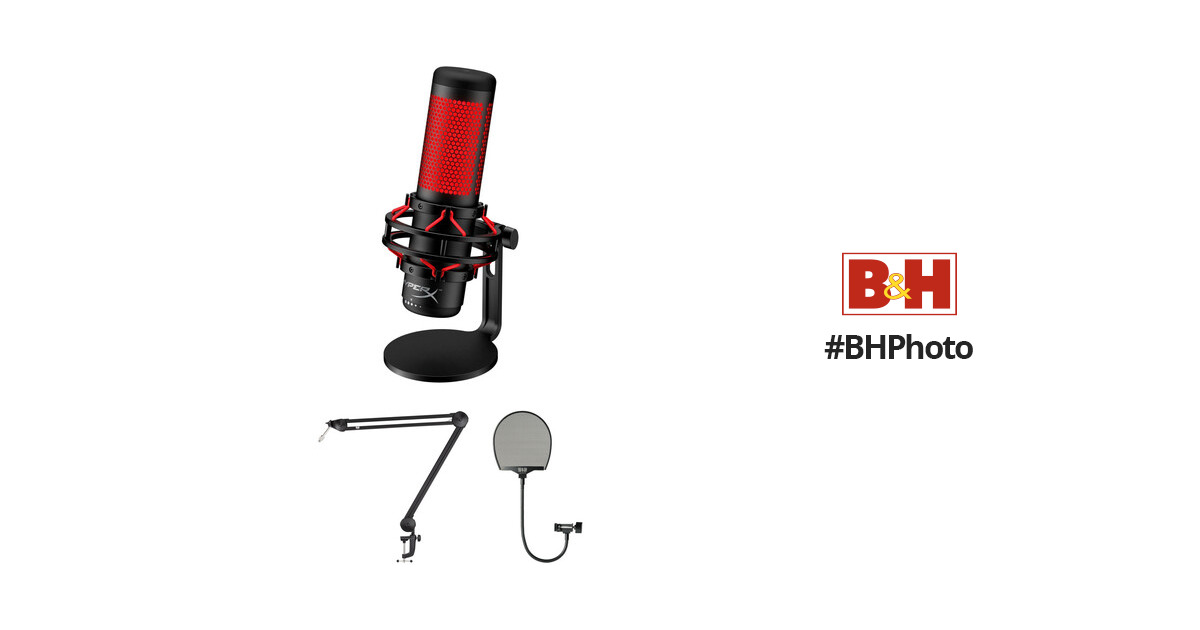 HyperX QuadCast USB Condenser Microphone Kit with Broadcast Arm