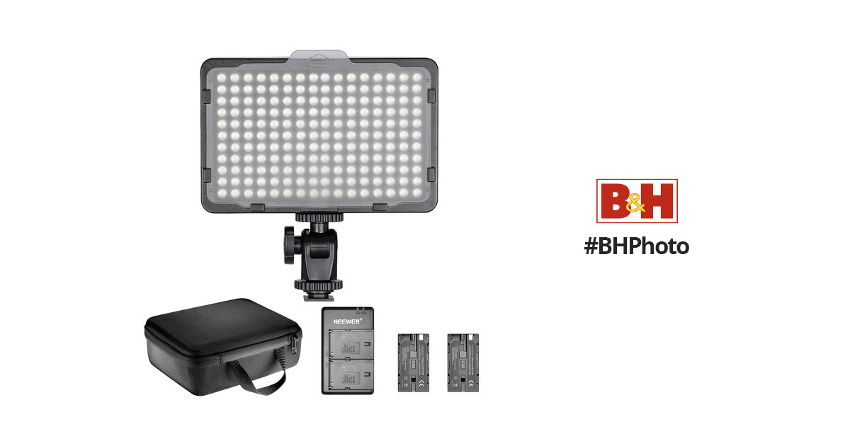 Neewer 176-LED On-Camera Light Kit with Battery and 66600530 B&H