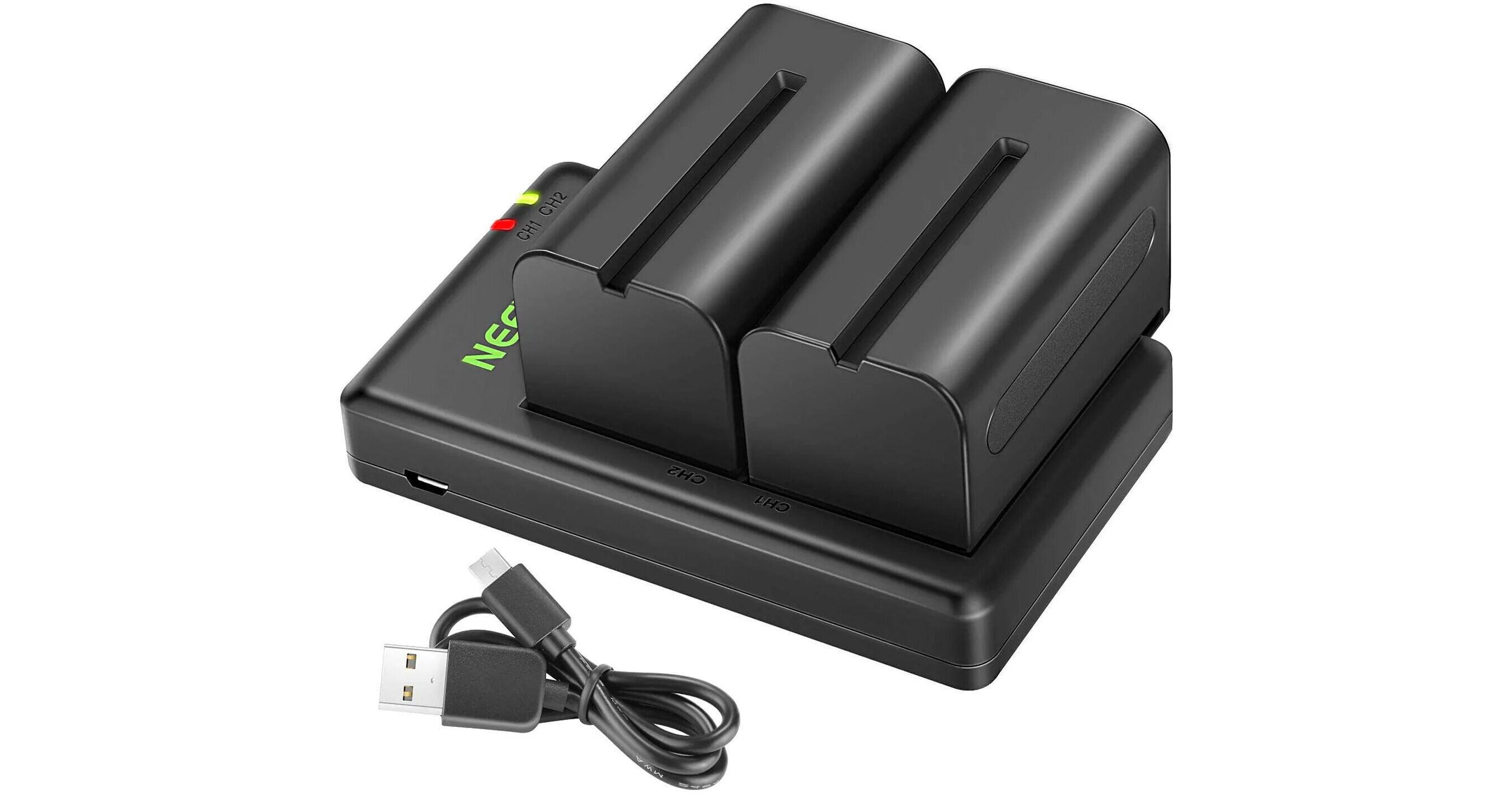Neewer Dual LSeries/NPF750 5600mAh Batteries + Dual 66600122