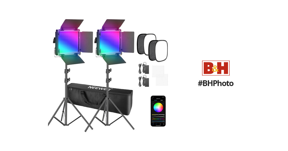 Neewer RGB168 LED Light Panel (2-Light Kit) 66600606 B&H Photo