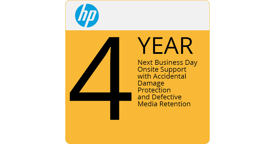 HP 4Year Next Business Day Onsite Support with ADP and U9WU9E