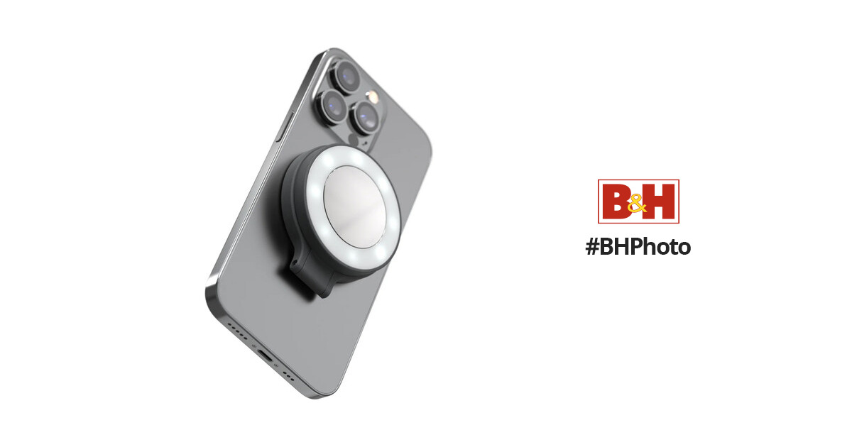 ShiftCam SnapLight - LED Selfie Ring Light with Four Brightness Settings  and Built in Battery - Magnetic Mount Snaps on to Any Phone - Flippable