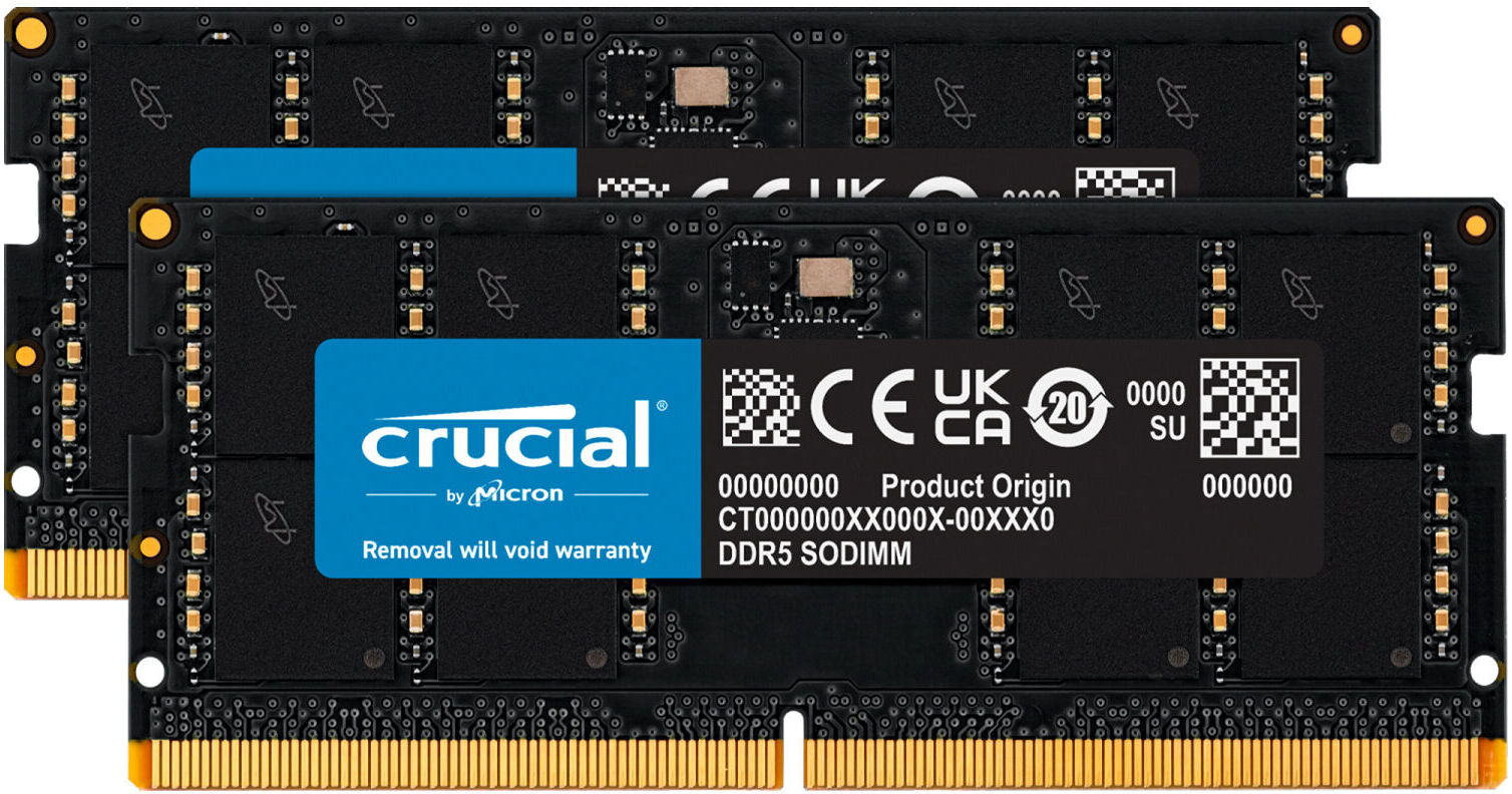 Crucial 64GB Laptop DDR5 5600 MHz SO-DIMM Memory CT2K32G56C46S5