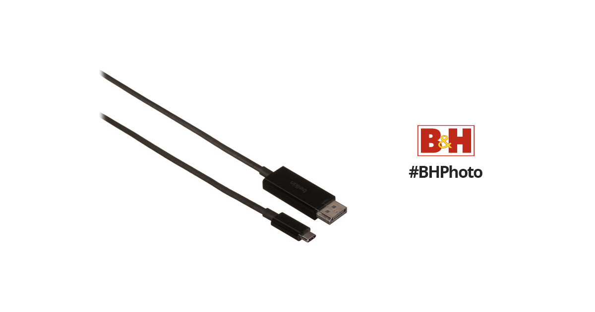 Belkin USB-C to DisplayPort 1.4 Cable (6.6', Black) AVC014BT2MBK
