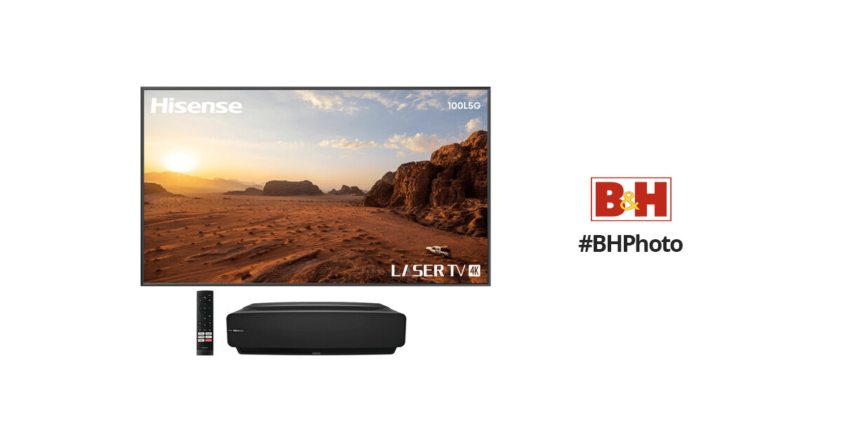 Hisense 100L5G-DLT100B 100-inch 4K Smart Laser TV, Including Hard Screen,  with an Additional 3 Year Coverage by Epic Protect (2022) 