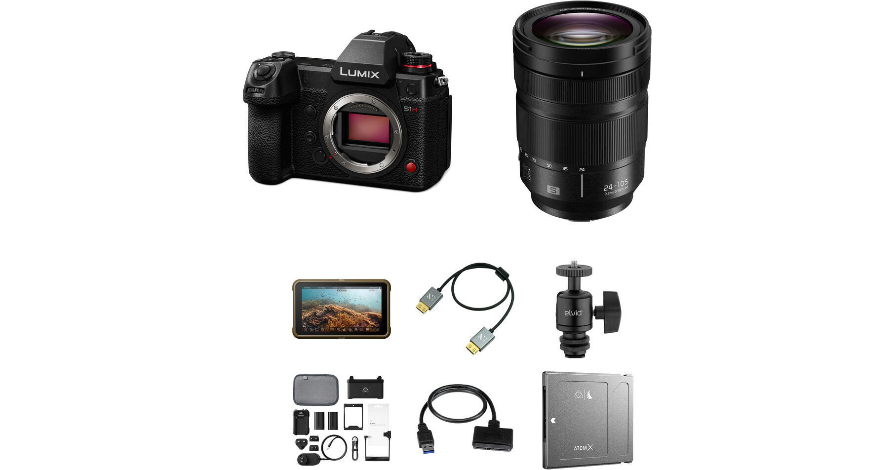 Panasonic Lumix S1H Mirrorless Camera with 24105mm Lens Cine