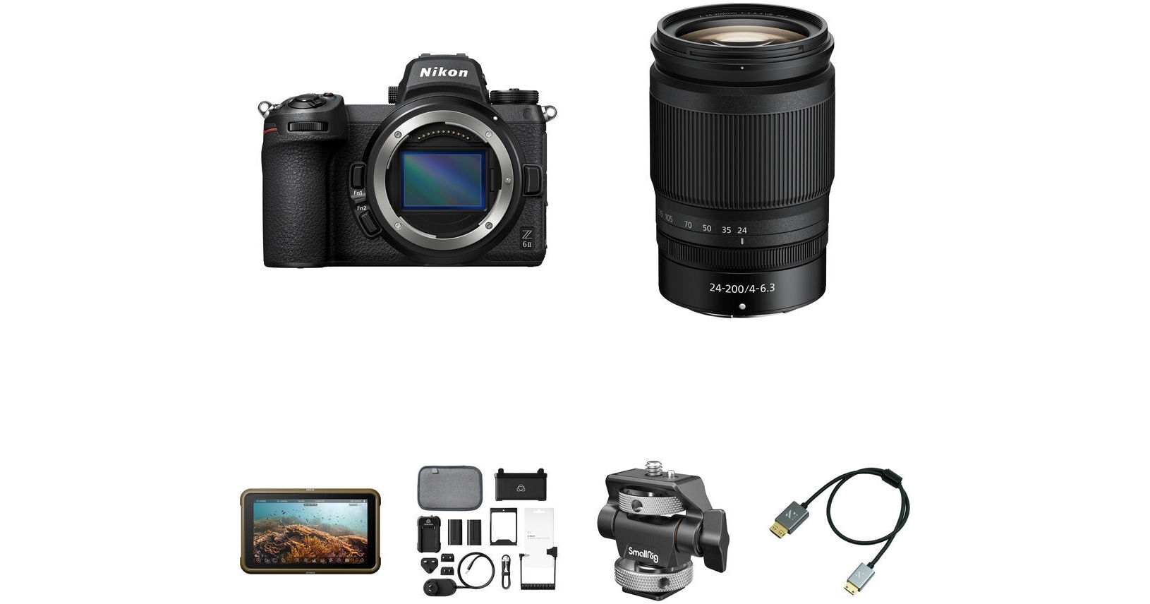 Nikon Z6 II Mirrorless Camera with 24200mm Lens and Recording